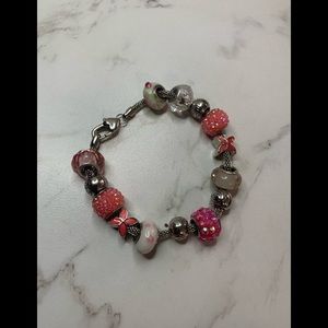 Vintage Pink charms bracelet.